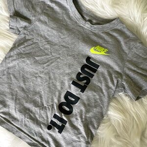 Nike Kids Gray and Neon Yellow T-Shirt